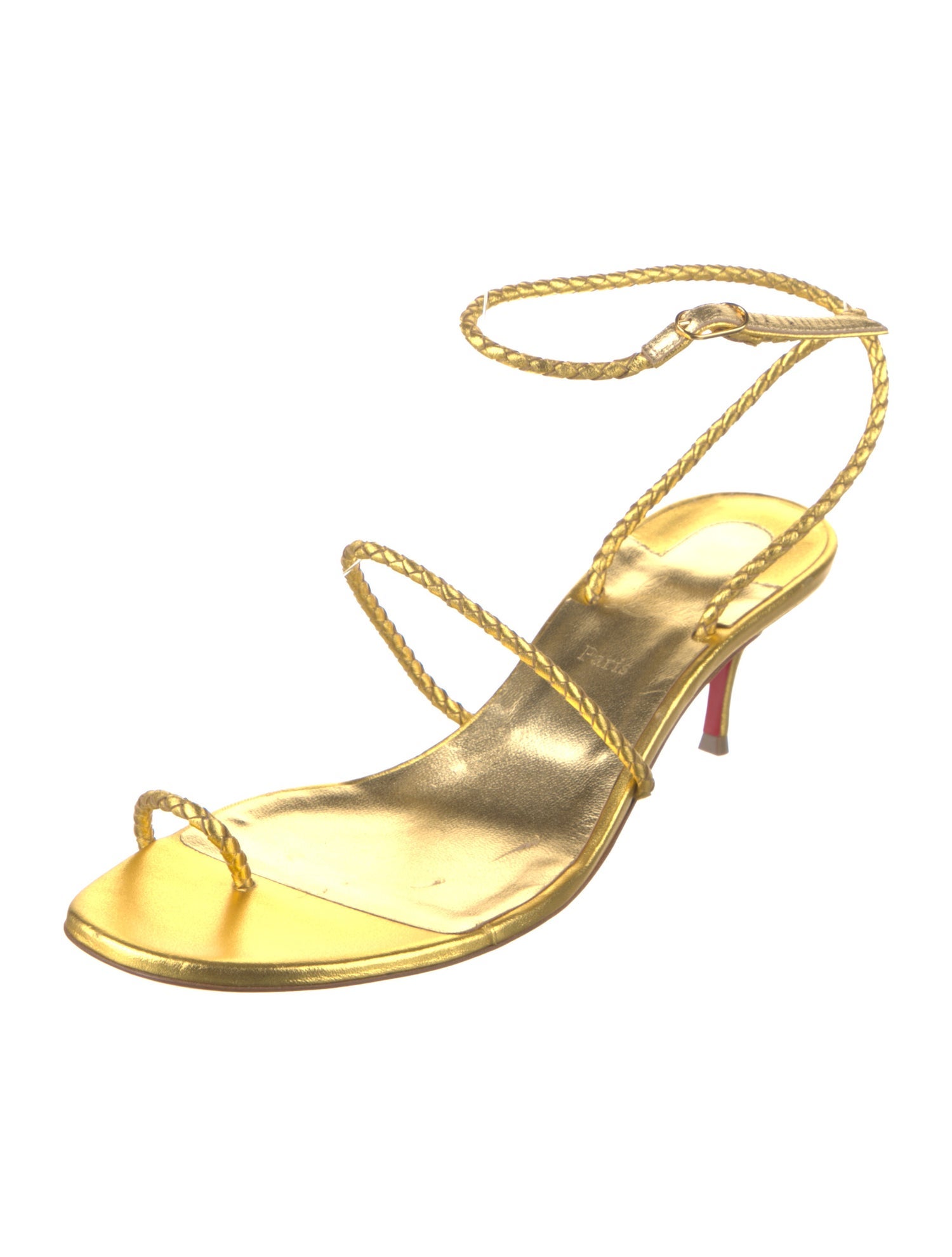 Christian Louboutin Leather Braided Accents Sandals