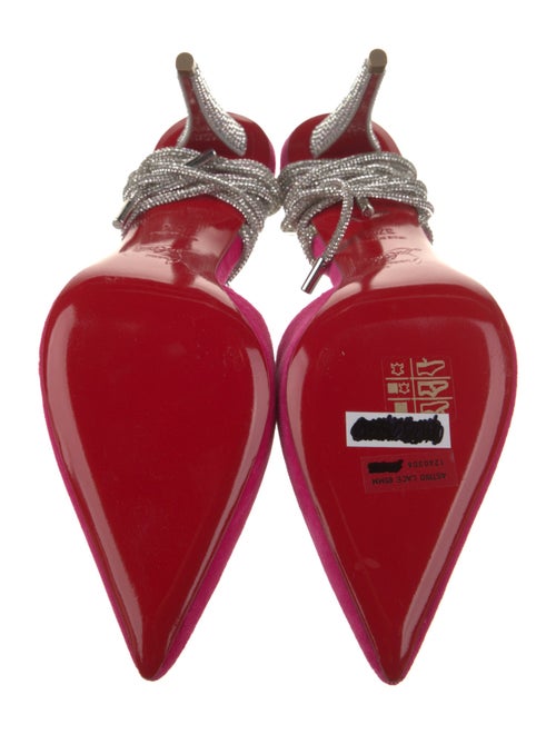 Christian Louboutin Velvet Crystal Embellishments Slingback Pumps