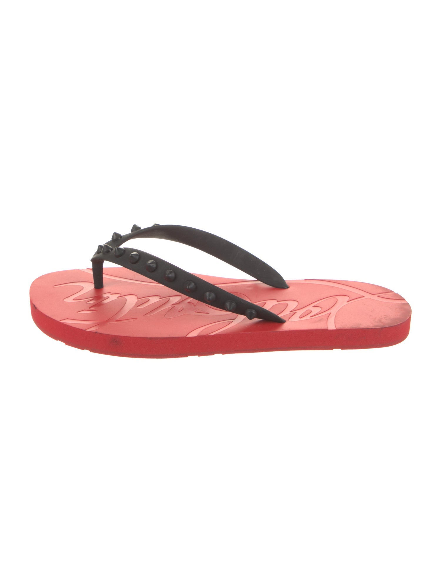 Christian Louboutin Rubber Studded Accents Flip Flops