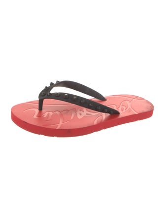 Christian Louboutin Rubber Studded Accents Flip Flops