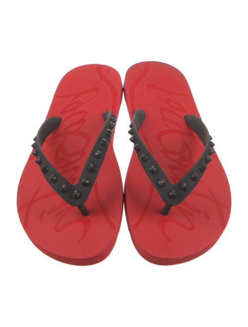 Christian Louboutin Rubber Studded Accents Flip Flops
