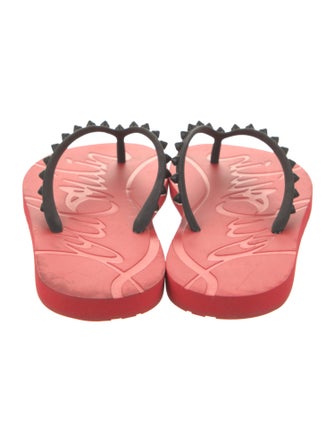 Christian Louboutin Rubber Studded Accents Flip Flops