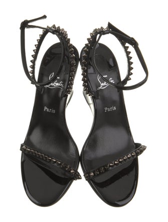Christian Louboutin Patent Leather Studded Accents Sandals