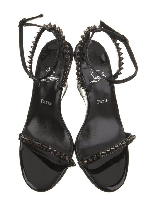 Christian Louboutin Patent Leather Studded Accents Sandals
