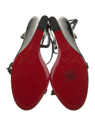 Christian Louboutin Patent Leather Studded Accents Sandals