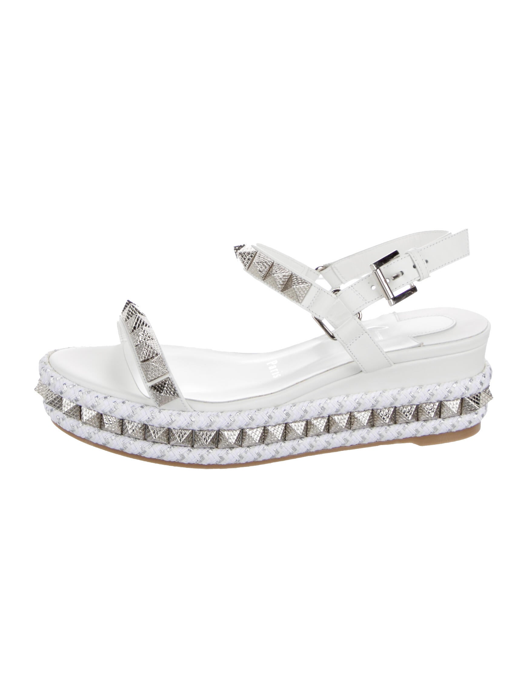 Christian Louboutin Leather Studded Accents Espadrilles