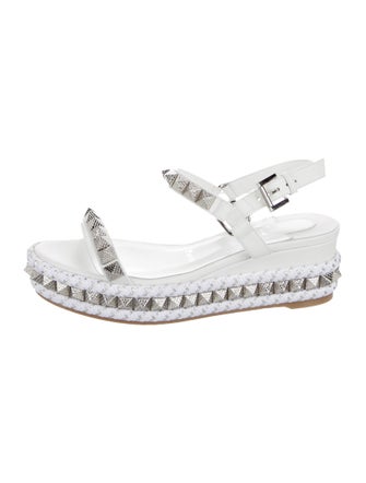 Christian Louboutin Leather Studded Accents Espadrilles