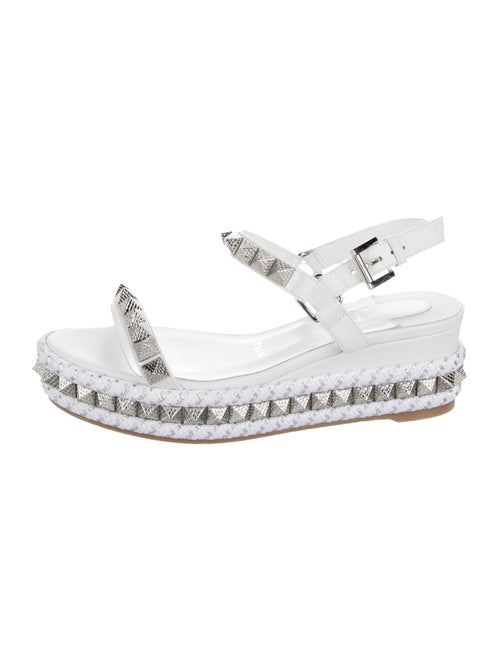 Christian Louboutin Leather Studded Accents Espadrilles