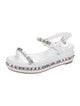 Christian Louboutin Leather Studded Accents Espadrilles