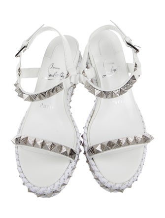 Christian Louboutin Leather Studded Accents Espadrilles