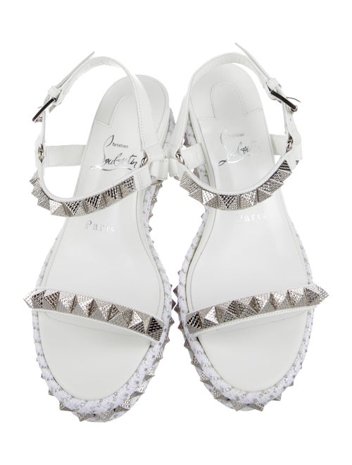 Christian Louboutin Leather Studded Accents Espadrilles
