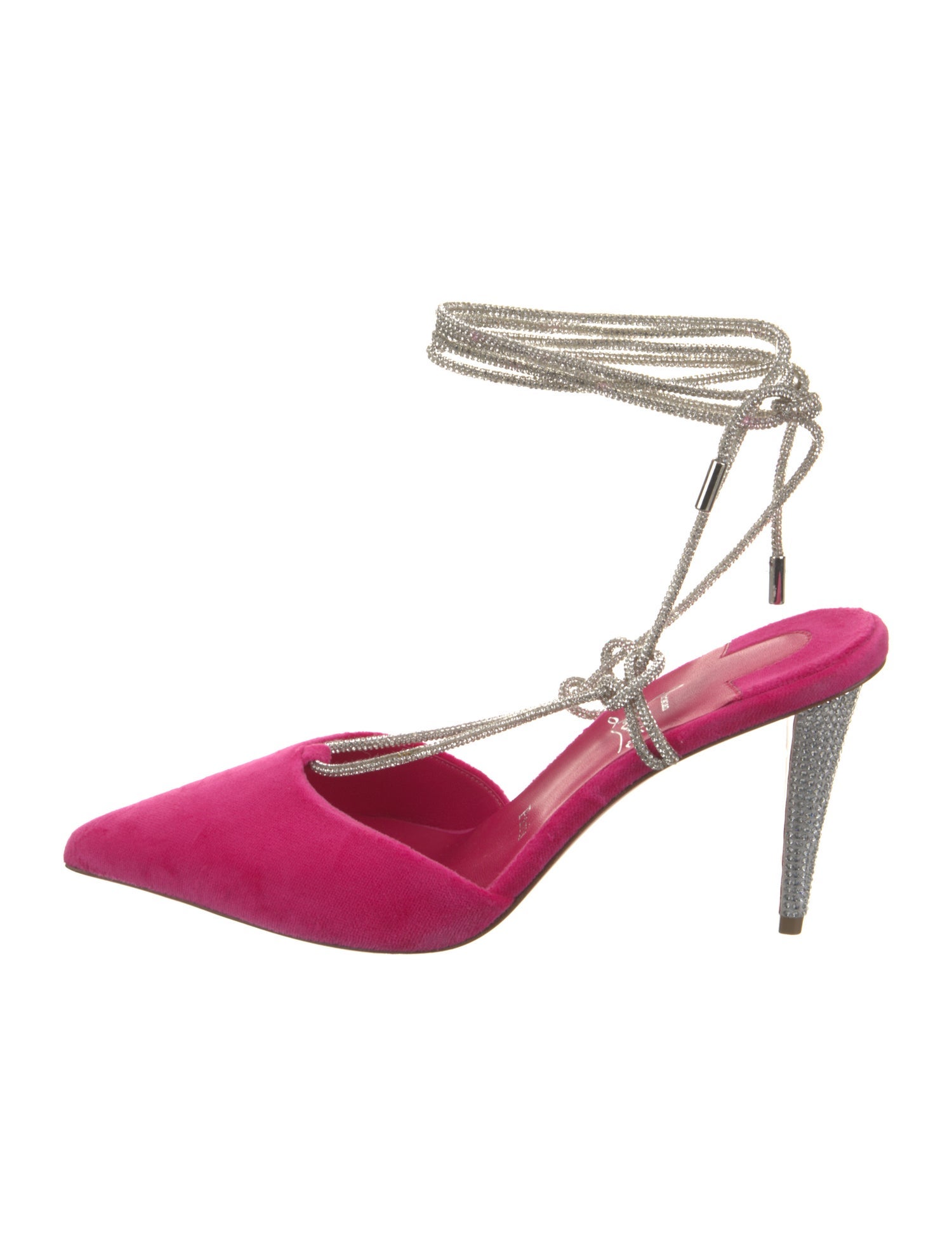 Christian Louboutin Velvet Crystal Embellishments Slingback Pumps