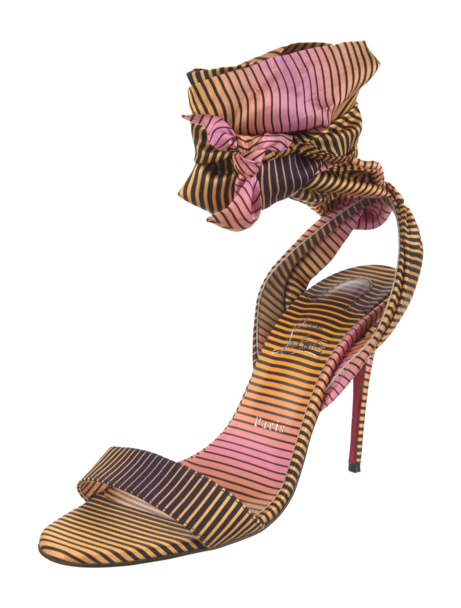 Christian Louboutin Satin Printed Sandals