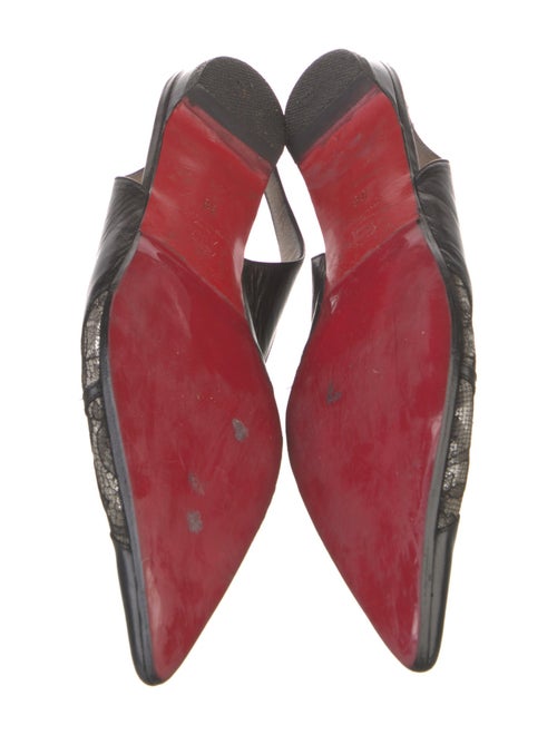 Christian Louboutin Spike Accents Leather Slingback Flats