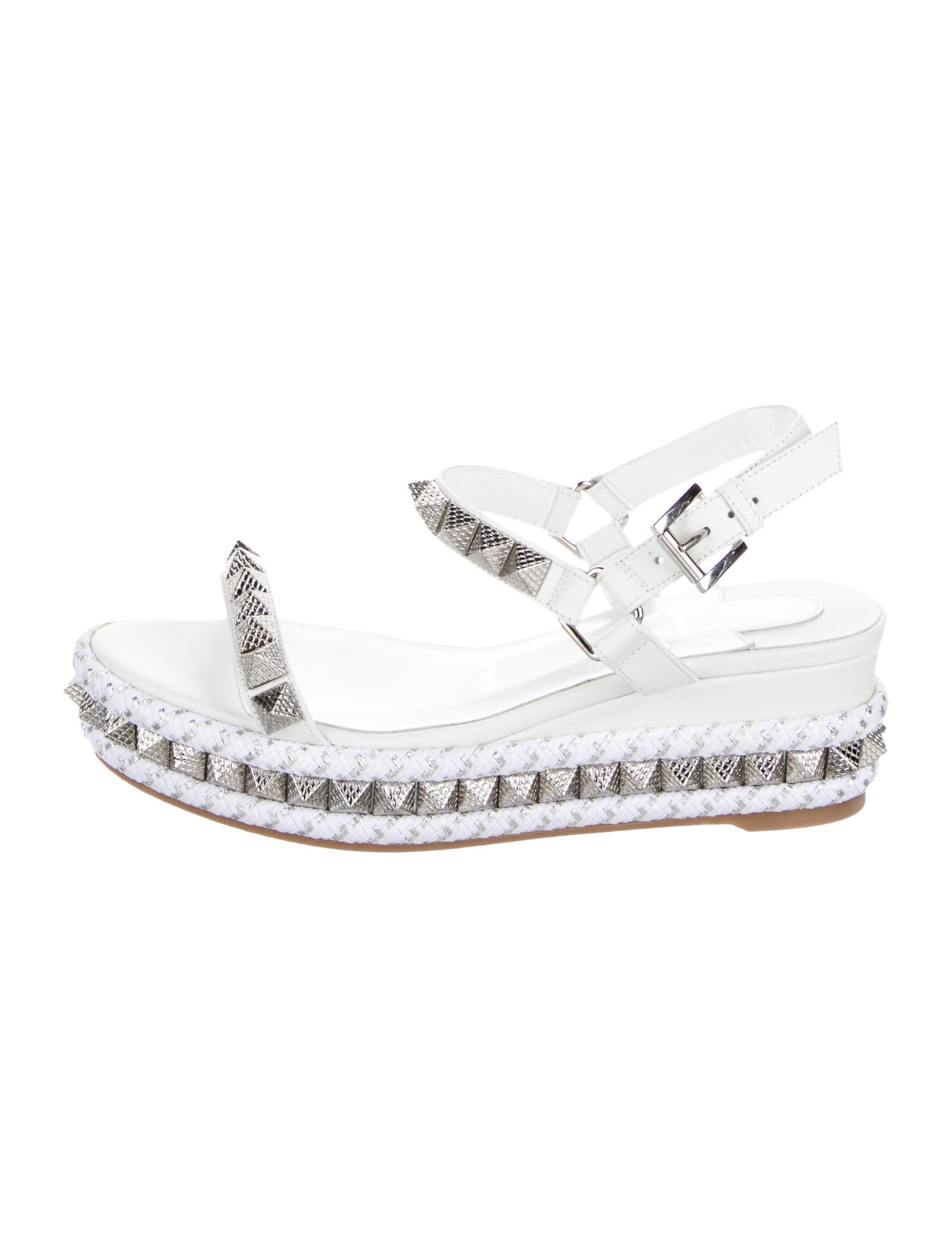 Christian Louboutin Leather Studded Accents Espadrilles