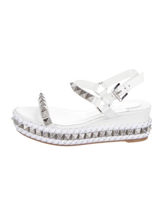 Christian Louboutin Leather Studded Accents Espadrilles
