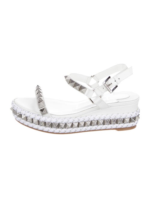 Christian Louboutin Leather Studded Accents Espadrilles