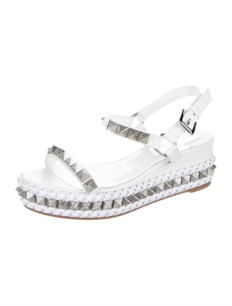 Christian Louboutin Leather Studded Accents Espadrilles