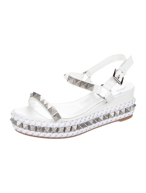 Christian Louboutin Leather Studded Accents Espadrilles
