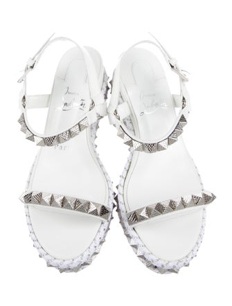 Christian Louboutin Leather Studded Accents Espadrilles