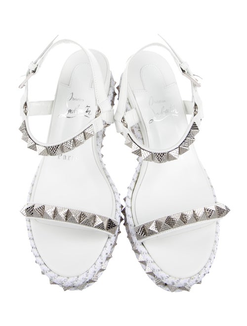 Christian Louboutin Leather Studded Accents Espadrilles
