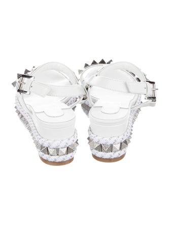 Christian Louboutin Leather Studded Accents Espadrilles