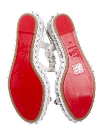 Christian Louboutin Leather Studded Accents Espadrilles