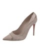 Christian Louboutin Suede Crystal Embellishments Pumps