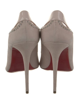 Christian Louboutin Suede Crystal Embellishments Pumps
