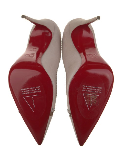 Christian Louboutin Suede Crystal Embellishments Pumps