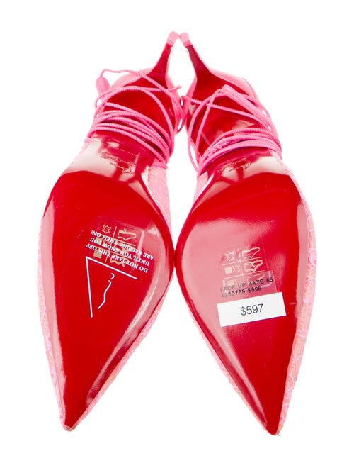 Christian Louboutin Lace Lace Pattern Slingback Pumps