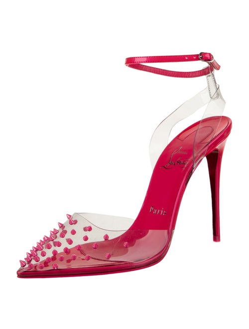 Christian Louboutin PVC Studded Accents Slingback Pumps