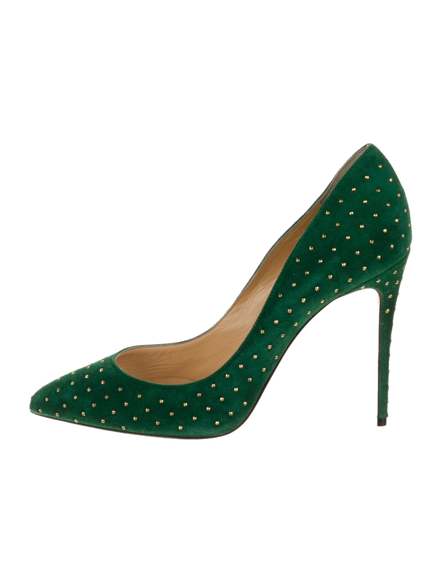 Christian Louboutin Suede Studded Accents Pumps