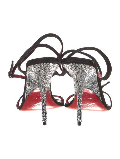 Christian Louboutin Suede Crystal Embellishments Slingback Sandals