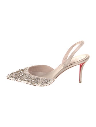 Christian Louboutin Crystal Embellishments Slingback Pumps