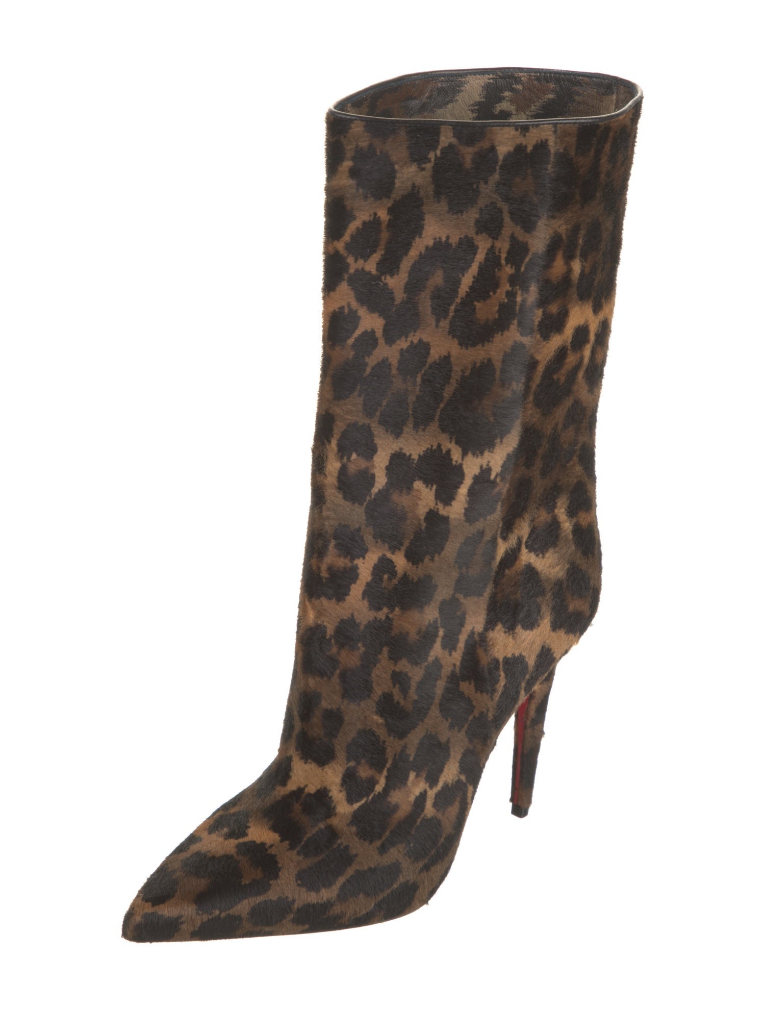 Christian Louboutin Calf Hair Animal Print Boots