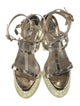 Christian Louboutin Leather Crystal Embellishments T-Strap Sandals