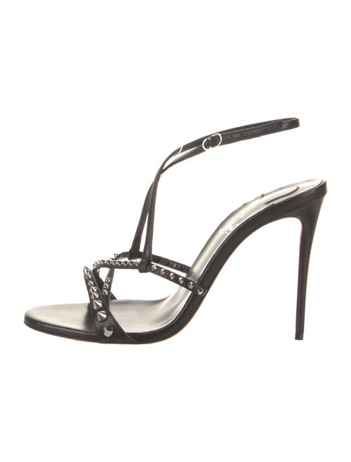 Christian Louboutin Leather Studded Accents Slingback Sandals