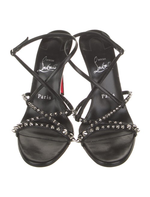 Christian Louboutin Leather Studded Accents Slingback Sandals
