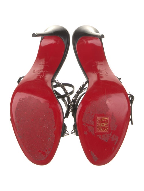 Christian Louboutin Leather Studded Accents Slingback Sandals