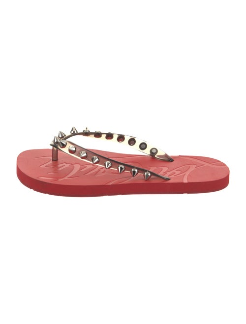 Christian Louboutin Rubber Studded Accents Flip Flops
