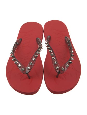 Christian Louboutin Rubber Studded Accents Flip Flops