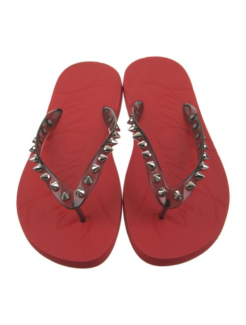 Christian Louboutin Rubber Studded Accents Flip Flops