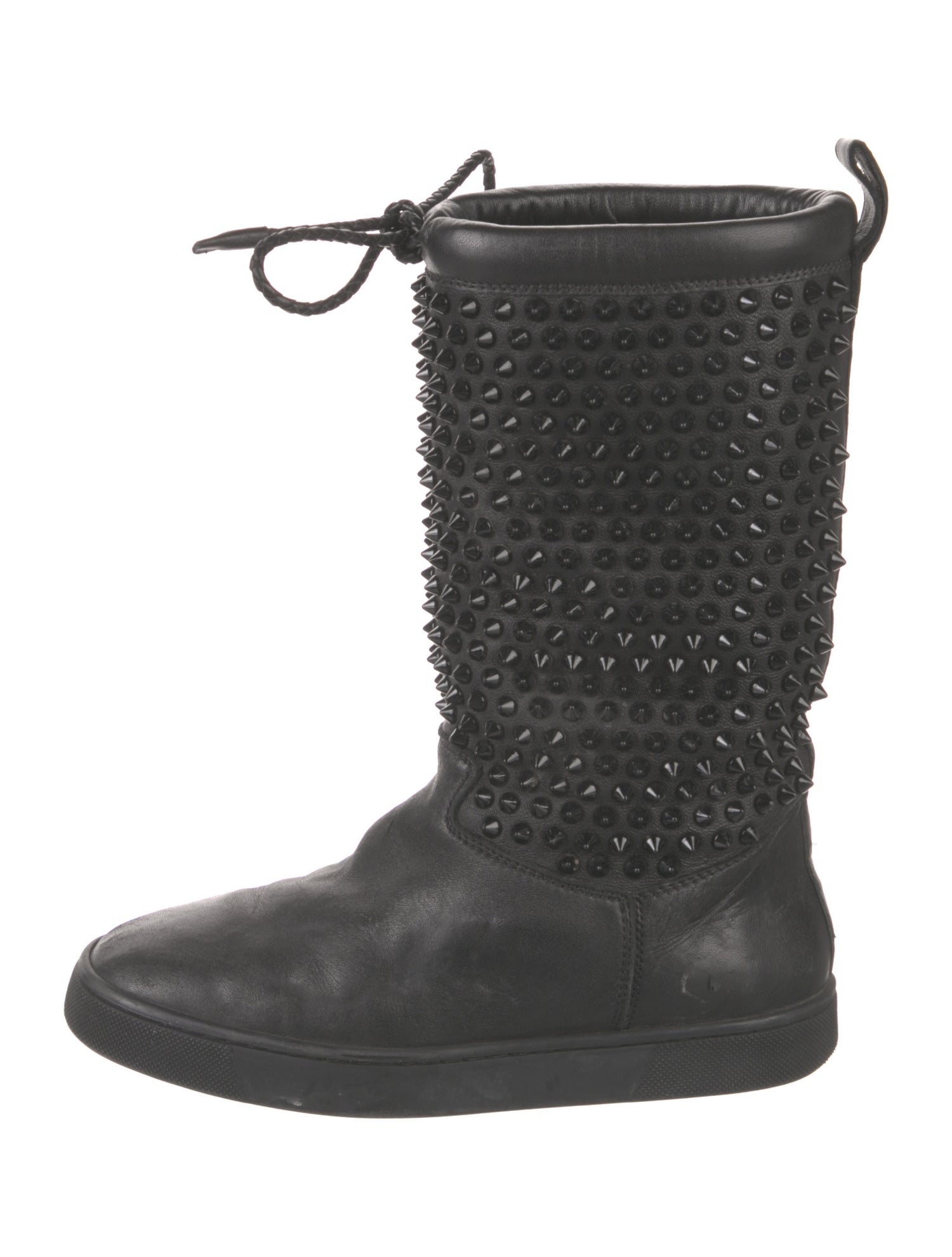 Christian Louboutin Spike Accents Leather Boots
