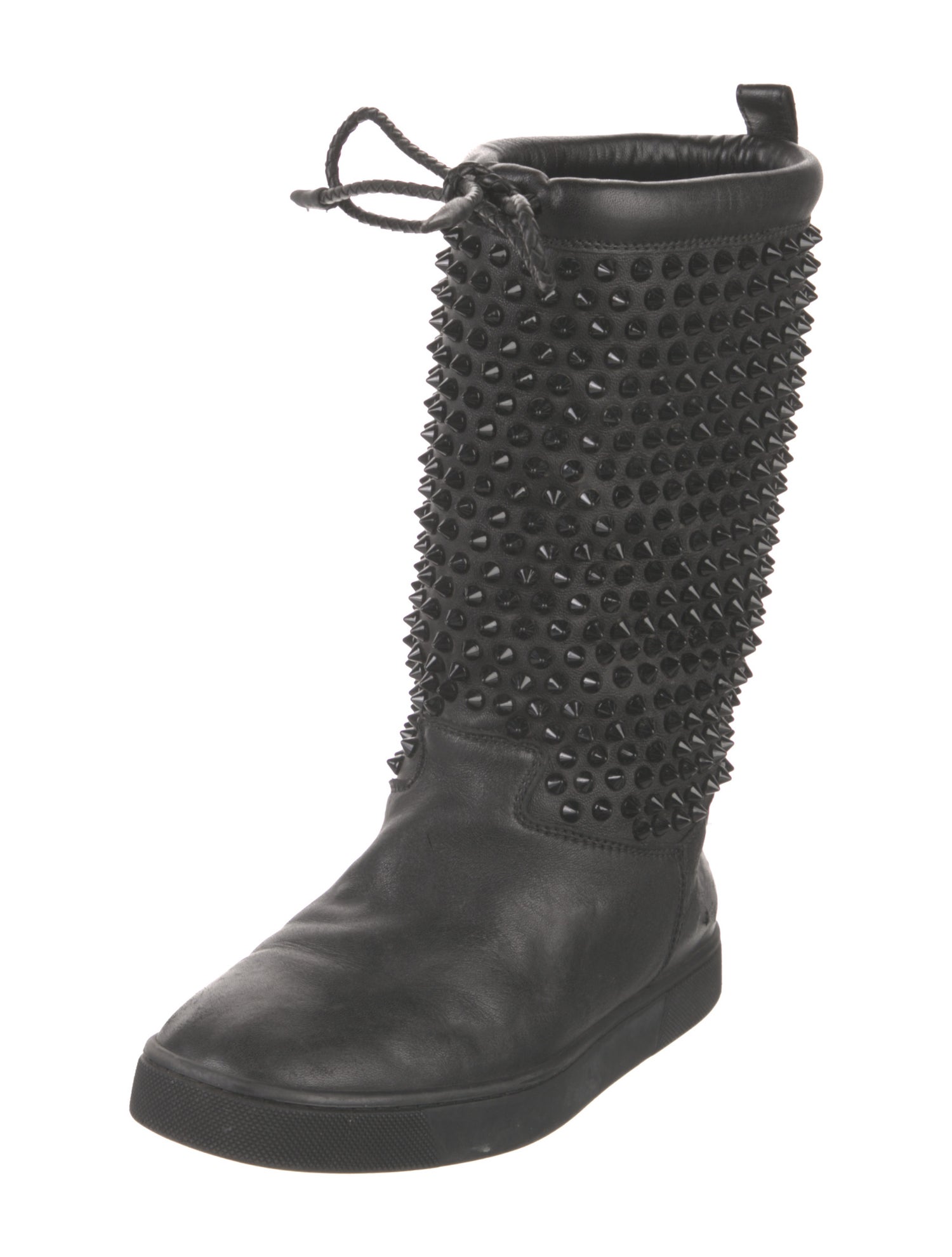 Christian Louboutin Spike Accents Leather Boots