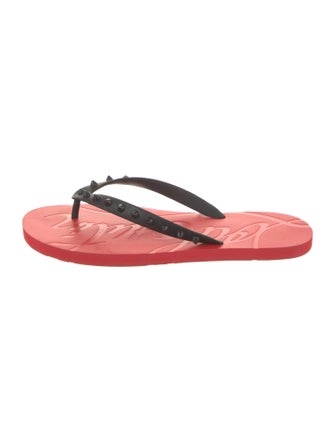 Christian Louboutin Rubber Studded Accents Flip Flops