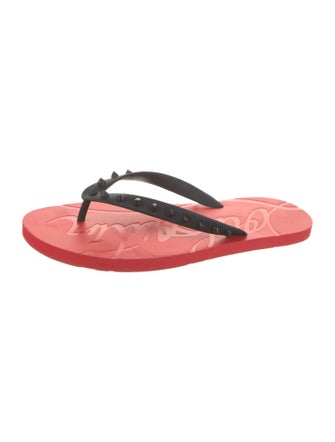 Christian Louboutin Rubber Studded Accents Flip Flops