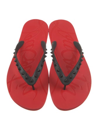 Christian Louboutin Rubber Studded Accents Flip Flops