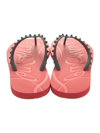 Christian Louboutin Rubber Studded Accents Flip Flops