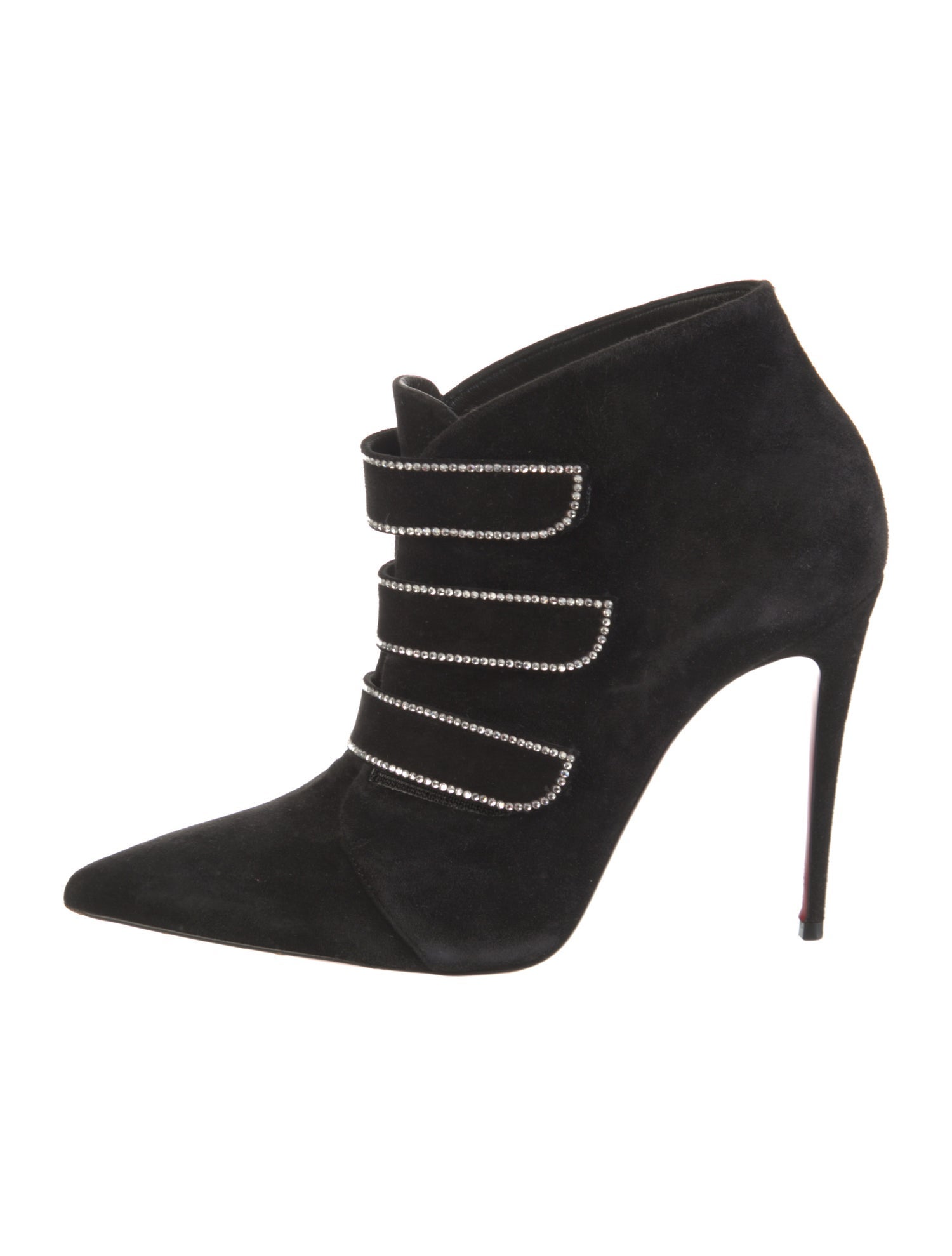 Christian Louboutin Suede Crystal Embellishments Boots